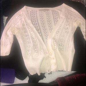 ⭐️ Heritage 1981 Y2K white cropped sweater half sleeves women S